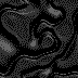 Two side-by-side pixelated faces with contrasting color schemes, one dark gray and black, the other red and black, both with abstract swirling patterns.