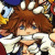 Pixelated static image of a character with brown hair and blue eyes wearing white clothing, set against a colorful background.
