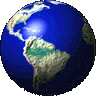 10 blue Earth globes with visible continents, each showing different rotational perspectives against a gray background