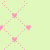 Static pattern of pink text and symbols on a light green background with repeating diamond-shaped
