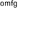 A static image of the text 'omfg' repeated in a pattern across a white background