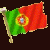 Pixelated flag with green and red vertical stripes, a yellow circle containing a blue sphere at center, and white border; adjacent text reads PORTAGEES RULE 1 LTFE in orange block letters.