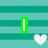 Pixelated green text 'I Love' and partial name 'Tanner' on striped teal background with white heart symbols.
