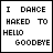 Two side-by-side pixelated text frames showing a sequential animation where the word "NAKED" changes color from black to bright pink while other text remains static.
