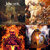 Pixelated static image with four distinct color-blocked sections showing abstract patterns of warm and cool tones.