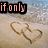 Animated beach scene with two heart shapes drawn in sand, text "if only" in pink and black appears in different positions across frames.