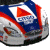 Animated contact sheet of a racing helmet icon with number 99, showing sequential frame changes in motion and text display.