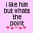 Pixelated text on pink background with heart symbols below, showing animation change in heart colors.