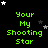 Green text reading 'Your My Shooting Star' on black background with scattered white and gray stars, some frames showing star positions shifting slightly.