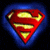 A split-frame contact sheet showing a Superman logo on the left and text reading "I Love Super Man" on the right, both in pixelated style with blue background for the text frame.