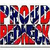 Static pixelated image of stylized text in red and dark blue with white highlights on a transparent background, appearing as a logo or emblem.