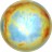 A pixelated circular icon with a gradient of warm and cool tones including orange, yellow, green, blue, and white.