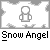 Pixelated grayscale Snow Angel icon with six distinct poses showing arms in various positions, each labeled "Snow Angel" below.