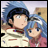 Two anime characters with blue and black hair stand side-by-side against a blurred background, with text reading 'Anime IM' and 'COM' on the right.