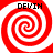 Four identical red and white spiral patterns arranged in a , each with 'DEVIN' text above it