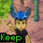 Four pixelated character images arranged in a with overlaid text fragments, each showing distinct poses and backgrounds