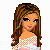 Pixelated character with long brown hair wearing a white and orange checkered top, standing above text reading "Im Wild And I Dont".