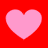 Four pink hearts on a red background, arranged in a with no visible animation changes