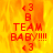 Red pixelated text on a yellow-orange flame background with repeated 'TEAM BABY!!!!' and '3' symbols, showing animation changes in text placement.