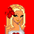 Pixel art contact sheet showing a blonde cartoon character in cheerleading outfit with red accents and text about snuggling on Valentine's Day.