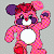 Pixelated cartoon bear mascot with pink and purple color scheme on gray background, next to green text logo reading "Original Icons .com".