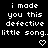 Black background with white pixelated text repeating 'i made you this defective little song..little song..' and small heart symbols below each phrase.