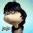 Animated pixel art of two cartoon characters with text overlays, one character has dark hair and the other is a yellow round figure.