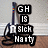A static image of a guitar leaning against a wall with text overlay reading 'GH IS Sick Nasty' on the left side.