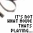 Pixelated text on white background with partial circular shapes in upper corners, displaying two phrases about movie content.