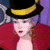 A split-frame contact sheet showing a cartoon character in red attire with a black and yellow hat on the left, and green text reading "Original Icons .com" on a dark green background on the right.