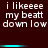 Pixelated text repeats across a dark background with cyan horizontal bars shifting position between frames.