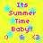 Yellow background with blue stars and pink text reading "Its Summer Time Baby!!" followed by symbols on a static image.