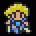Pixelated character with blonde hair and blue-and-orange clothing in two showing limb position changes