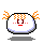 Pixelated circular character with orange spiky hair, white face, and gray outline showing five distinct facial expressions on a gray background.