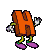 14 pixel-art 'H' characters with limbs, each in distinct colors and poses against a gray background
