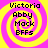 Four identical pixelated spiral icons with yellow and pink colors, each displaying text in black block letters.