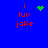 Blue background with red text 'i luv joke' and green pixelated symbols changing across frames.