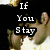Animated sequence showing a person in a white shirt with a black background, text changes across frames from "If You Stay" to "Heaven".