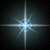 Two pixelated starburst animations on dark backgrounds with light blue and white radiating lines, one showing vertical symmetry and the other diagonal.