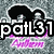 Static image of six identical cartoon-style icons arranged in two on a gray textured background, each featuring a black silhouette with white outline and pink text below