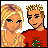 Pixel art contact sheet showing two cartoon characters and text reading "I know my guys HOT!" in a 2x2 grid layout with one empty frame.