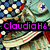Pixelated anime-style character with teal hair and blue-and-white patterned clothing, showing text changes across frames.