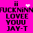 Pixelated text on bright pink background with animated heart and star effects, displaying repeated phrases in black block letters.
