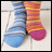 six showing mismatched socks with text overlays that change opacity and color across frames