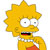 Pixelated character with spiky yellow hair, wide eyes, and an open mouth showing teeth and tongue, wearing a white necklace over a red shirt.