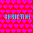 Pixelated red background with pink heart pattern and cyan text "GHRISTINE" repeated twice horizontally at top and bottom.