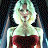 A pixelated animated contact sheet showing a Battlestar Galactica character in two frames with visible text and spaceship graphics.