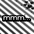 Pixelated image with diagonal striped background, black text reading 'mmmm...', and purple 'GROPE MILK' text above a purple cartoon character.