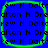 Blue background with green rounded square borders containing repeated black text 'rew N Daltcrew N Dalt' and 'alton N Drealton N Dre' in pixelated font.