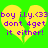 Two yellow broken hearts on a bright green background with purple text reading 'boy i.l.y.<33 dont 4get it either!' in pixelated font.